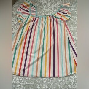 Multicolor Striped Short Sleeve Top